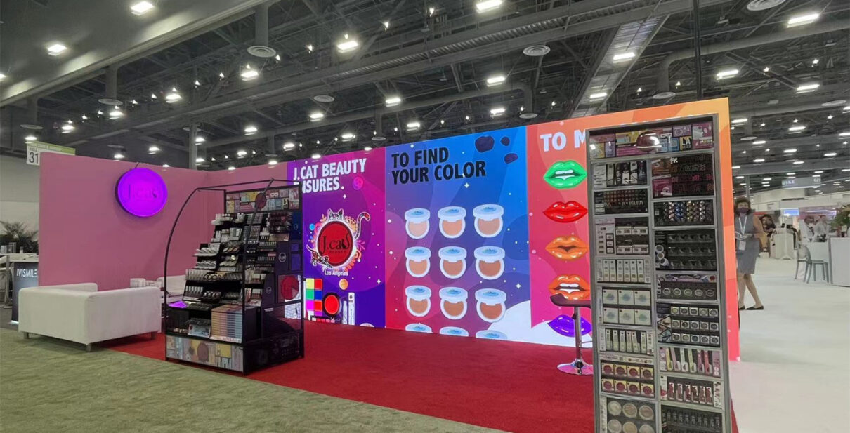 J.Cat Beauty P3.9 20' x 8' CosmoProf Custom Booth Design