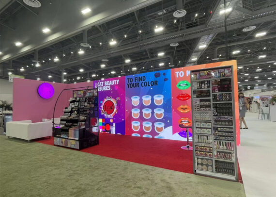 J.Cat Beauty P3.9 20' x 8' CosmoProf Custom Booth Design