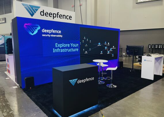 Deepfence P3.9 20' x 8' BlackHat Custom LED Wall Booth Rental