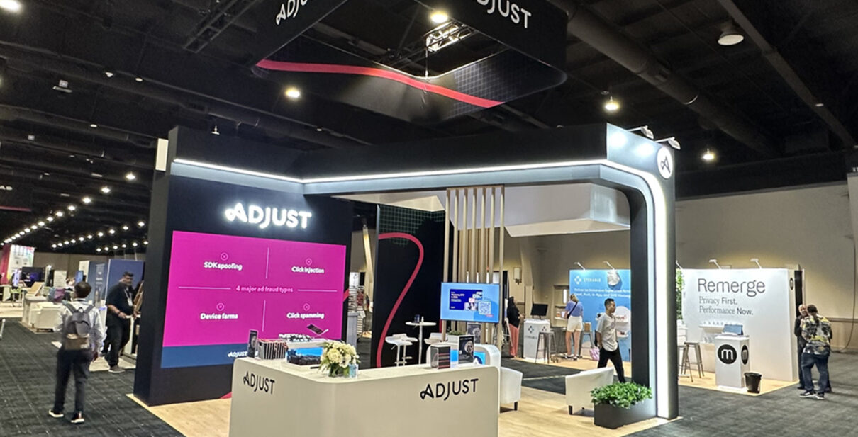 Adjust 20' x 20' MAU 2023 Las Vegas Custom Exhibits Rental