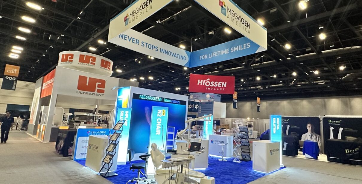 MegaGen America 20' x 20' CDA San Jose Dental Show LED Video Wall Booth