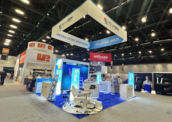 MegaGen America 20' x 20' CDA San Jose Dental Show LED Video Wall Booth