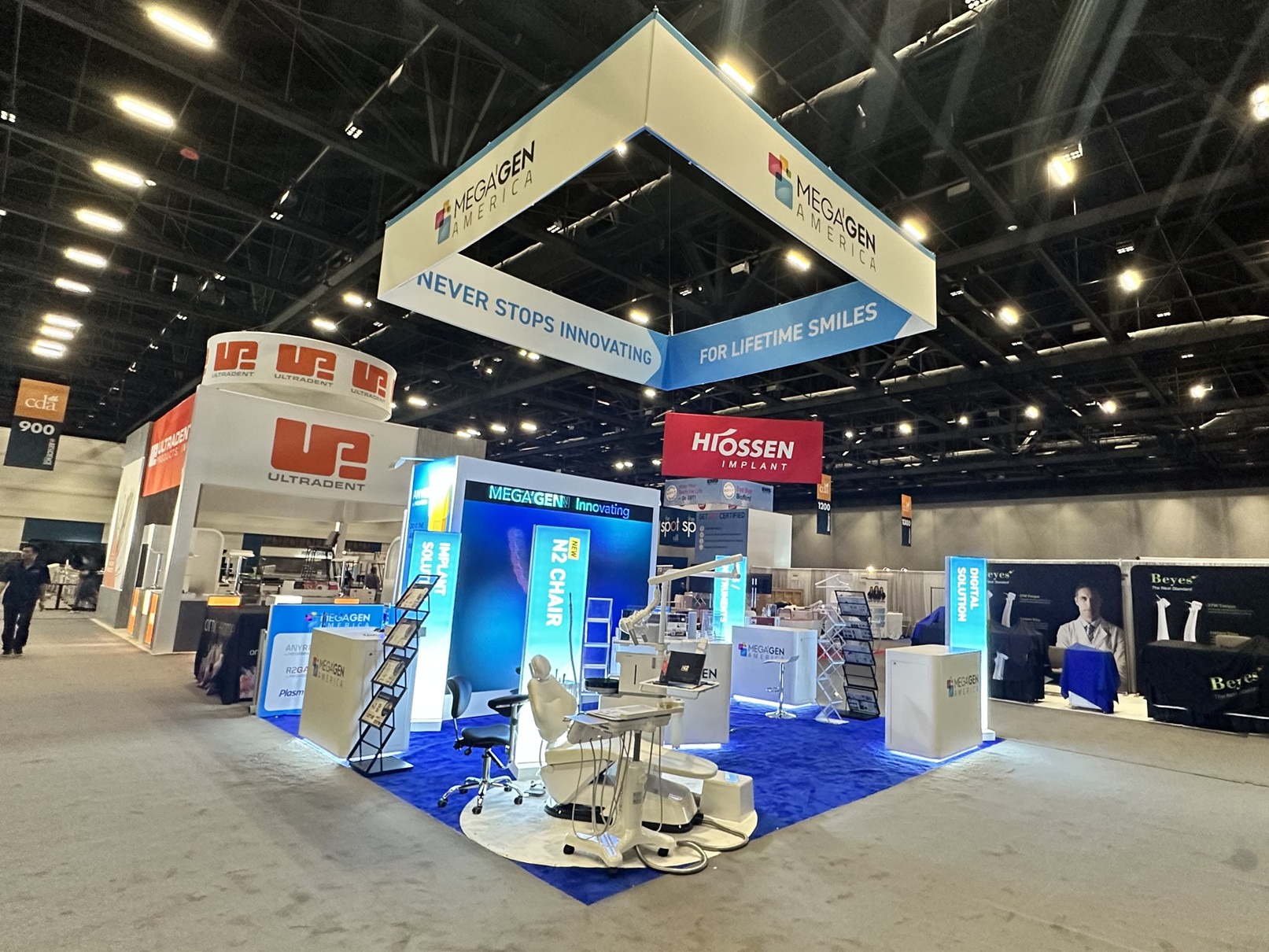 MegaGen America 20' x 20' CDA San Jose Dental Show LED Video Wall Booth