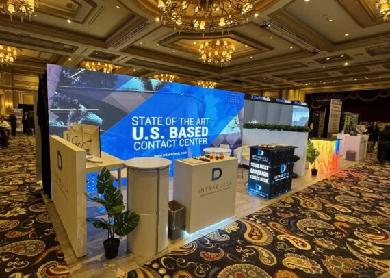 Intakedesk + XSocialMedia 10′ x 40′ Mass Torts Made Perfect Fall Event Exhibits Design