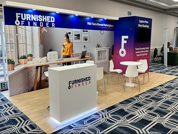 Example of a trade show booth in Las Vegas created by TrueBlue Exhibits