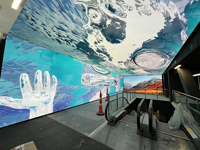 trade show led video wall booth